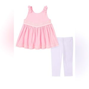 KIDS HEADQUARTERS
Little Girls Pom-pom Trim Tunic & Capri Leggings (2-piece Set)